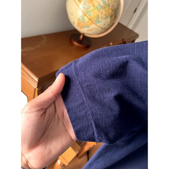 JAPANESE BRAND VINTAGE SINGLE STITCH NAVY SHIRT SIZE XL DOJO STREETWEAR 90S Y2K - Picture 5 of 6